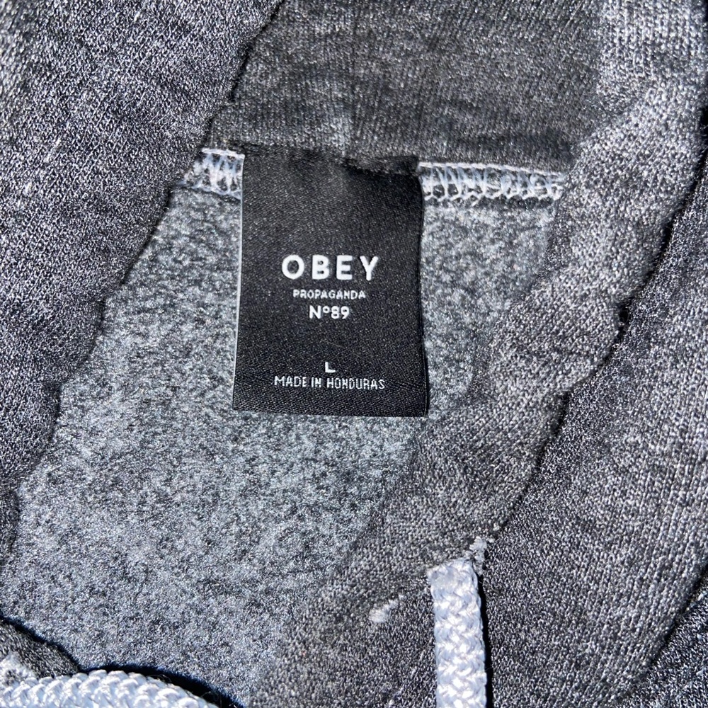 SOLD- Obey Make Art Not War Tie Dye Sleeve Hoodie Large - Picture 5 of 5